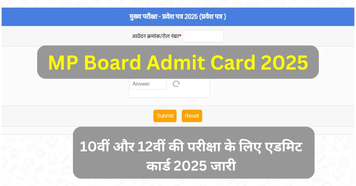 MP Board Admit Card 2025