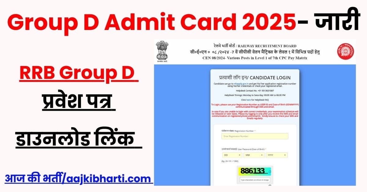 RRB Group D Admit Card 2025